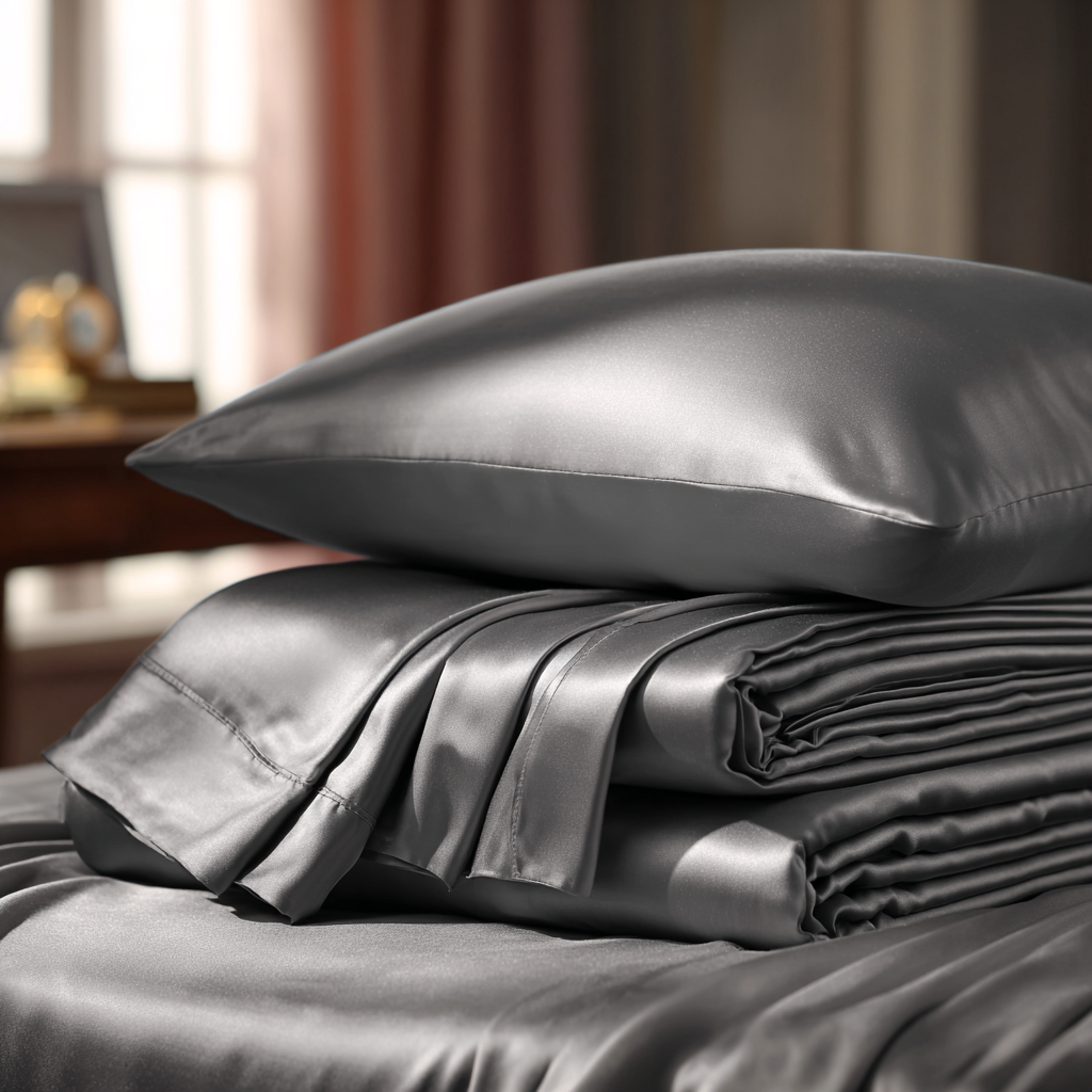 A made Twin XL dorm bed with the Bedly Bamboo Bed Set, showing the pillow, pillowcase, and sheets together